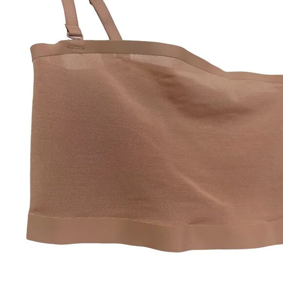 NWT SKIMS Sheer Sculpt Bandeau Neutral In Sienna With Straps Bralette - Picture 9 of 10